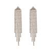 Pendientes de borla larga con diamantes y aguja de plata, estilo frío, con personalidad exagerada europea y americana, pendientes de celebridades de Internet, pendientes de temperamento moderno para mujeres