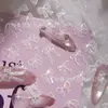 Adesivos Populares para Unhas Cyansea Laser Estilo Ins Cor Clara Adesivos de Unha Laço Adesivos Brilhantes para Unhas Francesas