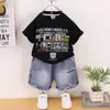 Traje Fresco de Manga Corta para Niños, Ropa Infantil de Verano a la Moda, Nuevo Conjunto Delgado de Verano 2026, Ropa de Verano de Moda para Niños
