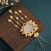 Accesorios de Año Nuevo de estilo chino, método antiguo, chapado en oro, jade sintético Hetian, candado de paz, Ruyi, bolsa de la fortuna, collar con borlas para mujer