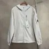 Jaqueta com capuz CP Cross-Border COMPANY com bolsos e lentes, cor sólida, fecho de zíper, punhos elásticos, casaco de manga longa