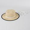 Moda Casual de Primavera y Verano Nuevo Sombrero de Paja de Sisal de Copa Plana para Mujer, Sombrero Protector Solar para Viajes al Aire Libre