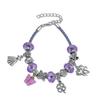 Pulseira Colorida de Cristal de Verão Estilo Feriado Pulseira de Contas Cristal Azul e Roxo Pulseira de Contas com Pingente DIY Presente de Formatura
