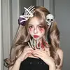 Pinza para el Cabello de Calavera con Garra y Rosa Estilo Gótico Oscuro de Halloween, Accesorio para Disfraz de Cosplay, Accesorio para Fotos, Accesorio para el Cabello para Niñas