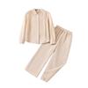 Ropa Infantil Transfronteriza 2025 Otoño e Invierno Nuevo Traje Infantil Camisa de Manga Larga con Solapa y Pliegues Pantalones Casuales de Pierna Ancha Conjunto de Dos Piezas