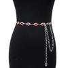 Cross-border cinto feminino Halloween decoração cristal rubi strass incrustado corrente de cintura de metal em estoque