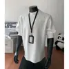 Camiseta de Manga Longa com Gola Base Camada Interna Roupa Íntima Moletom Pulôver Americano Masculino Solto Peso Pesado Tamanho Tendência Pequeno Plus Primavera Outono