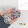 Colgante de plata de ley hueca de seda vintage S999 estilo étnico mantra de seis palabras calabaza carácter fu Colgante de collar para mujer
