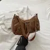 Bolsa de ombro casual de moda plissada estilo coreano, textura única, novidade 2026, bolsa nicho, bolsa de dumpling da moda