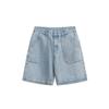 Yidao Vintage Verano 2025 Nuevo Estilo Retro Lavado Mezclilla Diseño de Bolsillo Rectangular con Parche Pantalones Cortos de Mezclilla de Trabajo