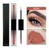 Tubo Transfronterizo Sin Marca 2 en 1 Antiadherente Labial Líquido y Brillo de Labios Sombra de Ojos Líquida Metálica Perlada