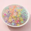 Contas florais transparentes com cor interna, contas de flor macaron de cinco pétalas com furo passante, acessórios artesanais DIY, materiais para miçangas atacado