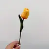 Morandi Lujo Ligero PU Tulipán Flor Artificial Ramo Decoración de Interior Adorno de Mesa Ramo de Boda Flores Artificiales