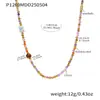 Collar Xinyixin Color Dopamina Circonita Hilo Hecho a Mano Concha Piedra Ojo de Tigre Cadena para Clavícula Joyería de Acero Inoxidable de Moda