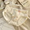 Ropa Interior de Algodón Puro Floral Dulce para Mujer, Calzones de Algodón Sin Costuras de Cintura Media para Niñas