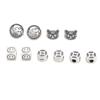 Hebilla de plata de ley S925 al por mayor con forma de cara sonriente, versión Q, cabeza de tigre, pequeña, fresca, para hacer pulseras antiguas, joyería DIY.