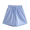 Conjunto de Camisa de Manga Larga a Rayas y Shorts de Verano para Mujer Estilo Europeo y Americano 2026 6015