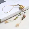 Cadena para Teléfono de Cuentas de Cerámica Estilo Xiaohongshu para Transmisiones en Vivo de Tiktok Nuevo Regalo Llavero Colgante Lindo para Estudiantes