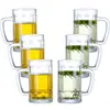 Taza de Vidrio Taza para el Hogar Taza de Agua juego Taza de Cerveza Taza de Cerveza Taza de Agua Cerveza Resistente al Calor para Hacer Té Gran Capacidad Taza de Té Engrosada con Asa