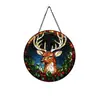 Pingente de Vidro de Rena de Natal Transfronteiriço Janela de Vitral Pintada Decoração de Jardim de Fadas Presente Pegador de Sol