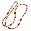 Cadena de Colgar para Teléfono Móvil de Color Caramelo Dopamina Corazón Arcoíris Hecha a Mano con Cuentas Correa Cruzada Anticaída Correa para Cámara Ccd