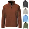 Top Masculino Tendência Transfronteiriço Versátil Outono e Inverno Novo Moletom Masculino com Gola Careca e Meio Zíper Manga Longa Tamanho Europeu