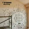 Painel de luz semi-circular em GRG estilo francês, com relevo esculpido, para hall de entrada e corredor, design integrado de parede e teto, materiais de construção para decoração de pousada
