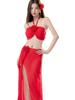 2026 Estilo Nuevo Tira Dividida Sexy Vestido Largo Bikini Traje de Baño Vacaciones en la Playa Bikini Traje de Baño de Tres Piezas para Mujer