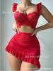Suministro transfronterizo de ropa interior sexy de comercio exterior explosiones tirantes finos para mujer falda de cadera perspectiva traje sexy