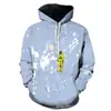 Moletom com Capuz Cruzado Primavera e Outono Pintura Graffiti Impressão 3D Camada de Ar Pulôver Unissex Roupa Esportiva Casual