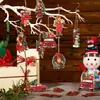 Novos 36 Peças Estilo Vermelho Enfeites de Natal de Madeira Decorações de Festa de Natal Decorações de Natal Caseiras de Madeira
