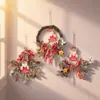 Guirlanda Decorativa de Natal Rattan Pendurado na Porta Decoração de Árvore de Natal Floco de Neve Janela Parede Pendurado Cena Arranjo de Atmosfera