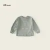Moletom Infantil de Algodão Felpudo com Desenhos Outono Estilo Coreano Camiseta de Base Estampada com Desenhos para Meninos e Meninas Camiseta de Manga Longa para Bebê