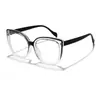 Gafas Raine Cuadradas de Marco Grande Color Block Europeo y Americano Ojo de Gato Anti Luz Azul para Mujer, Hacen que la Cara Parezca Más Pequeña con la Cara Desnuda, Gafas con Montura para Miopía Nuevas
