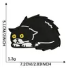 Parche bordado de gatito negro de dibujos animados importado original para planchar en tela, parche de tela bordada para accesorio de ropa DIY