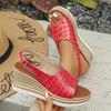 Sandalias de cuña de talla grande para mujer de comercio exterior, nuevas de verano, boca de pez, suela gruesa, cuña, sandalias casuales para mujer, venta al por mayor