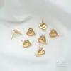 Aretes de Corazón de Encaje Chapados en Oro Real de 14K que Conservan el Color con Pendientes Colgantes, Aretes de Corazón DIY Hechos a Mano, Materiales para Accesorios de Joyería