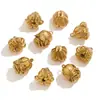 Colgante de Flor de Acero Inoxidable Chapado en Oro al Vacío Colada de Oro de 18 Quilates Colgante de Collar de Acero de Titanio Accesorios Colgantes para Pendientes de Mujer