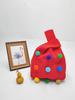 Nova Bolsa de Mão DIY Colorida com Bolas Fofas Bolsa Saco Bolsa Tote de Tricô Bolsa Transversal com Bolas Coloridas Bolsa de Ombro Bolsa