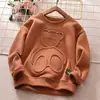 Sudadera para Niños para Primavera y Otoño, Nuevo Estilo 2026, Estampado en Relieve, Elegante, Versátil Camiseta de Manga Larga, Camiseta Básica Infantil Estilo Coreano