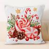 Almohada Navideña Nueva Transfronteriza Sencilla Acuarela Coche Almohada Lumbar Oficina Descanso para Almorzar Funda de Almohada Manta