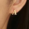 Pendientes de estilo coreano con letras A, de acero de titanio y calidad, con un diseño de nicho ligero y lujoso que combina con todo.