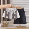 Traje de Primavera y Otoño para Niñas 2026 Nuevo Elegante Moda Infantil de Primavera y Otoño Ropa de Bebé Suéter Cárdigan Conjunto de Tres Piezas Moderno