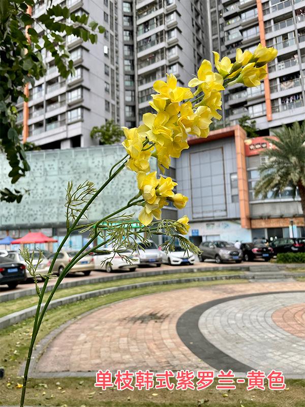 聚美-单枝韩式紫罗兰-SKU黄色