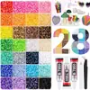 Caixa Colorida Ab com 40 Compartimentos, 3mm, Fundo Plano, Pedras de Resina para Unhas, Strass, Hot-Selling da Amazon, Kit de Acessórios para Nail Art DIY, Atacado