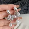 Déjame brillar: Pendientes de Perla Estilo Xu Yan y Zhao Lusi para Mujer, Pendientes Largos Elegantes y Exquisitos Franceses, Clavos Versátiles