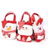 Bolsa de regalo navideña con dibujos animados, bolsa creativa de Nochebuena con forma de manzana, bolsa de regalo para dulces, bolsa grande con diseño de alce y muñeco de nieve.