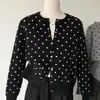 Suéter de tricô elegante, assimétrico, de manga longa, estilo coreano para mulheres, nova coleção outono 2026, cardigã, blusa de tricô