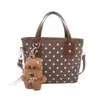 Bolso de Mano de Nicho Transfronterizo para Mujer Verano 2026 Nueva Moda Lunares Bolso Cubo de Hombro Único Bolso Cruzado para Viaje