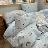 Conjunto de Roupa de Cama de Algodão Ins Fresco Grau A para Mãe e Bebê Conjunto de Quatro Peças Capa de Edredom Lençol de Cama Conjunto de Três Peças para Estudante Roupa de Cama